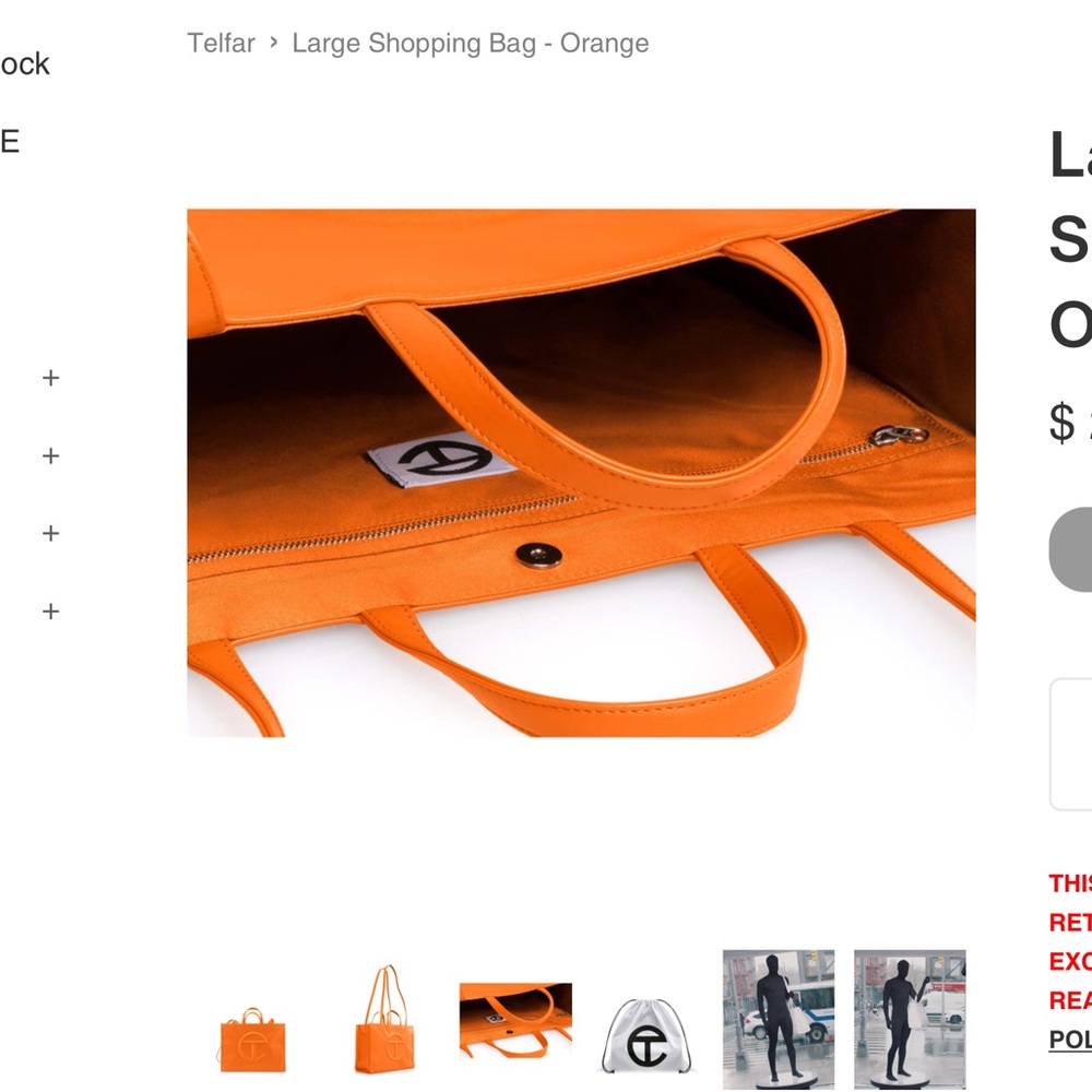 Large Orange Telfar 🍊🍊🍊 - Picture 5 of 9